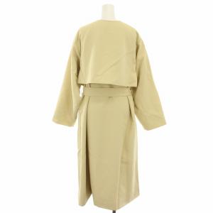 SLOBE IENA 21SS 強撚OXオーバーコート スプリングコート ノーカラーコート アウター タグ付き 36 黄 イエロー