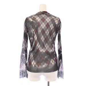 Jean Paul GAULTIER FEMME カーディガン シアー アーガイル柄 40 グレー