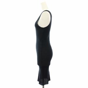 ANN DEMEULEMEESTER カットソー ワンピース ノースリーブ タイト ひざ丈 36 黒 ブラック /DK