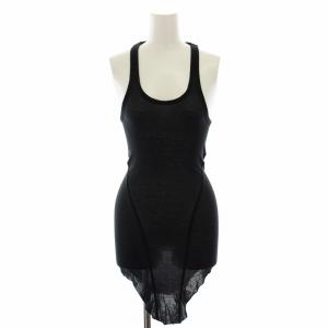 タンクトップ カットソー 変形 P ブラック