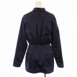 PRADA シャツ ブラウス 長袖 絹 シルク ハイネック 38 紺 ネイビー P9273 /EE