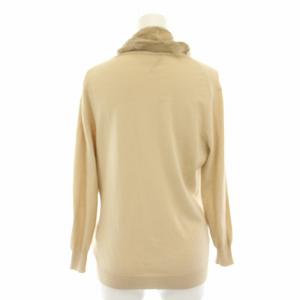 Ermanno Scervino ニットカーディガン Vネック 長袖 レース 麻 リネン カシミヤ混 38 ベージュ D2051 319TCZ