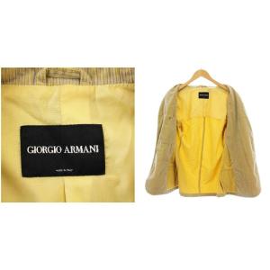 GIORGIO ARMANI スーツ コーデュロイ CG1525 セットアップ シングル ジャケット パンツ 48 黄色 グレー /G