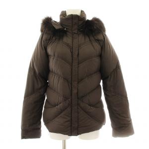 CIRCE FGC-1002 ダウンジャケット フード ジップアップ フォックスファー 38 茶 ブラウン