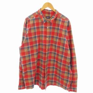 カジュアルシャツ チェック 長袖 大きいサイズ XXL 赤 レッド 53935FA14 /EE