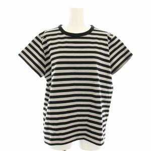 24SS Tシャツ カットソー クルーネック 半袖 ボーダー柄 3 黒 ブラック グレー 2653J008