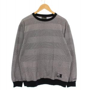COOLMAX CREW SWEAT Tシャツ カットソー 長袖 クルーネック ボーダー柄 L 黒 2321203