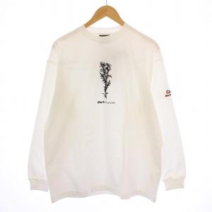 Tシャツ カットソー 長袖 クルーネック 花 プリント M 白 2321279 /BM