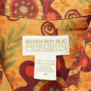 BANANA REPUBLIC 80s 90s ヴィンテージ SAFARI & TRAVELタグ 旧タグ シャツ 半袖 花柄 コットン