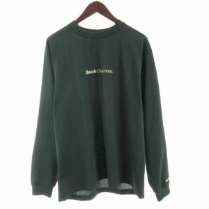 Tシャツ カットソー プリント クルーネック 長袖 L 緑 グリーン /RO