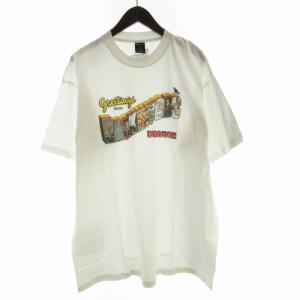 BACK WOODS BOROUGH Tシャツ カットソー プリント クルーネック 半袖 XL 白 ホワイト