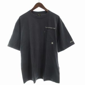 Tシャツ カットソー 刺繍 クルーネック 半袖 L グレー /RO