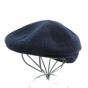 ハンチング帽 帽子 ウール ロゴ 刺繍 F 紺 ネイビー タグ付き /BB
