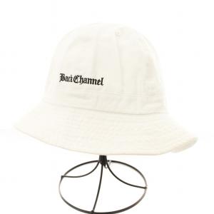 バケットハット バケハ ロゴ刺繍 帽子 白 /MM