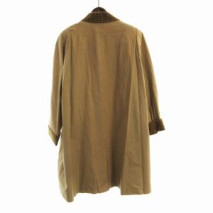 Aquascutum ステンカラーコート ロング 千鳥格子 切替 ベージュ /RO