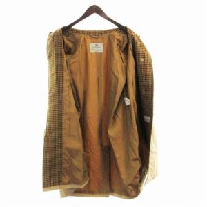 Aquascutum ステンカラーコート ロング 千鳥格子 切替 ベージュ /RO