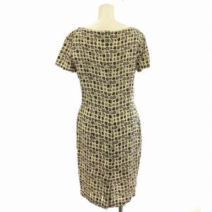 FENDI シルク ワンピース F659-53 半袖 ひざ丈 白 黒 /G