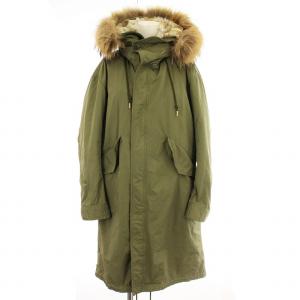 モッズコート 中綿ライナー付き ミリタリー コート フード ファー 36 カーキ /G