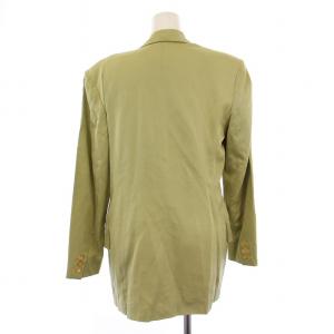 JIL SANDER テーラードジャケット 総裏地 ダブル 6B ウール シルク 38 黄緑 /BM