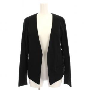 Crunch Wash Benefield ノーカラージャケット リネン混 春アウター 2 黒 /YM