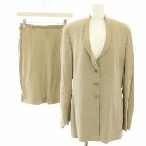 スーツ セットアップ 上下 ジャケット スカート ひざ丈 台形 ヴィンテージ 40 ベージュ /YT