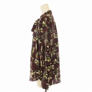 TOMORROWLAND collection シャツ ブラウス 長袖 絹 シルク 花柄 36 茶 ブラウン 13019401304 /EE