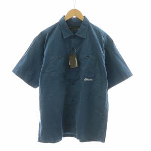 タグ付き カジュアルシャツ 半袖 コーデュロイ 刺繍 M ネイビー 2322301 /NQ