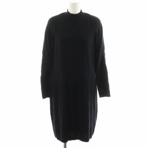 PRET-A-PORTER ワンピース 長袖 ひざ丈 ウール L 黒 ブラック 073OKW84 /AN44