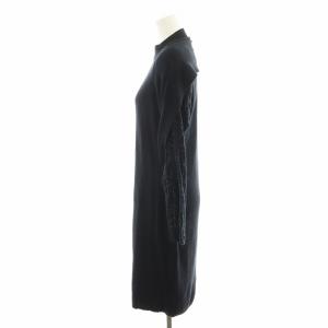 Christian Dior PRET-A-PORTER ワンピース 長袖 ひざ丈 ウール L 黒 ブラック 073OKW84 /AN44