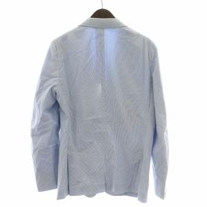 ISAIA テーラードジャケット ブレザー アウター シングル 背抜き ストライプ柄 50 青 ブルー /BB