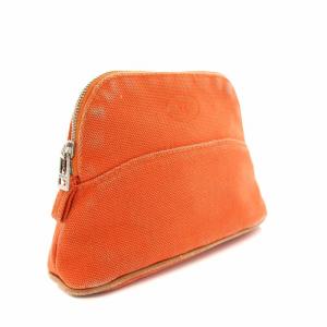HERMES ボリード ミニ ポーチ キャンバス オレンジ /YT OH