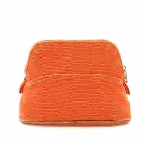 HERMES ボリード ミニ ポーチ キャンバス オレンジ /YT OH