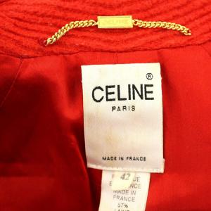 CELINE ステンカラーコート 42 レッド