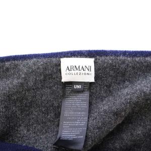 ARMANI COLLEZIONI スヌード マフラー ウール カシミヤ UNI 紺 ネイビー グレー /KU