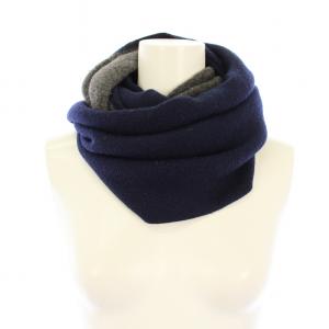 ARMANI COLLEZIONI スヌード マフラー ウール カシミヤ UNI 紺 ネイビー グレー /KU