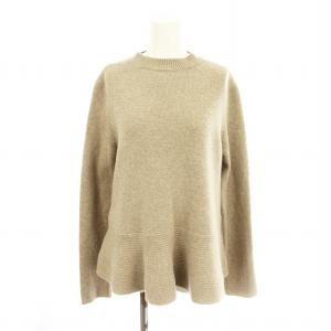 ニット セーター カシミヤ混 薄手 長袖 カットソー 40 ベージュ 37439 /MM