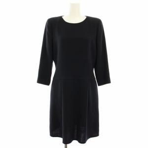 ワンピース ひざ丈 長袖 40 紺 ネイビー 5679 /YT