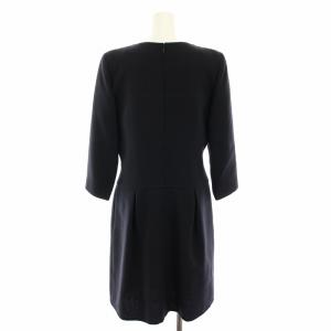 FOXEY BOUTIQUE ワンピース ひざ丈 長袖 40 紺 ネイビー 5679 /YT