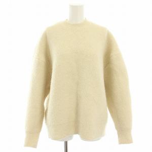 ブークレニット セーター クルーネック 長袖 白 ホワイト /YT