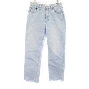 24SS 裾段差テーパードデニムパンツ 09WFP242900 ジーンズ ジップフライ カットオフ 2