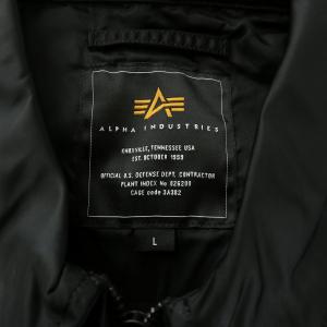 ALPHA INDUSTRIES フライトジャケット ブルゾン アウター ジップアップ ナイロン ロゴ ワッペン L 黒 ブラック TA0225-001