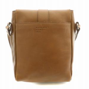 MARGARET HOWELL ショルダーバッグ レザー ロゴ 型押し 茶 ブラウン /BB