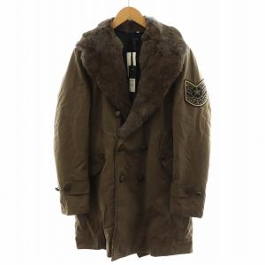 ミリタリーコート ロング丈 ファー アウター 44 茶 ブラウン 620951114013 /AN46