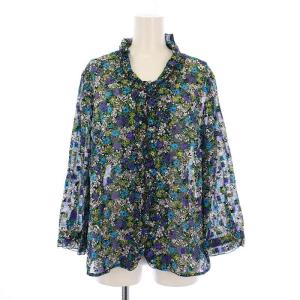 シャツ ブラウス 七分袖 花柄 フリル 13+ マルチカラー /BM