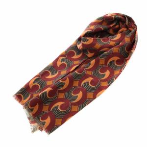 ストール マフラー フリンジ 総柄 タグ付き FREE 赤 レッド オレンジ CORTINA200000