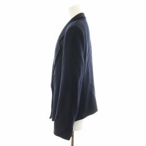 FOXEY BOUTIQUE セットアップ テーラードジャケット ダブル ワンピース ノースリーブ ロング丈 ウール 42 紺 ネイビー