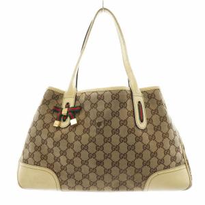 プリンシー GGキャンバス トートバッグ ハンドバッグ レザー ベージュ 163805 /AN4 OH