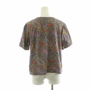 Leilian セットアップ 2点セット 上下 フレアスカート カットソー ロング ペイズリー Vネック 半袖 大きいサイズ