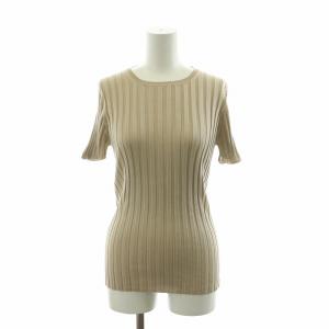 リブニット カットソー 半袖 プルオーバー 44 ベージュ /NQ