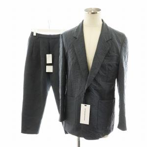 セットアップ テーラードジャケット シングル パンツ スラックス シワ加工 1 グレー D191J227